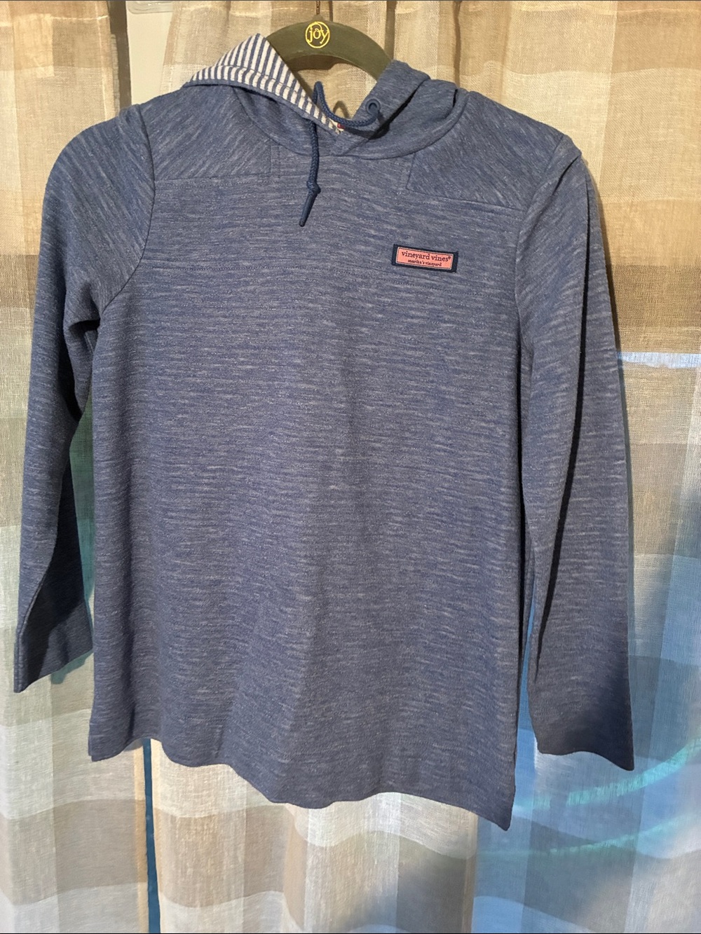 Vineyard Vines Heathered Navy Hooded Pullover - Picture 1 of 2